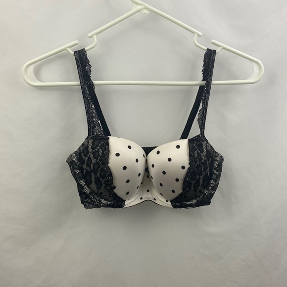 Victoria’s Secret Balconet 34C Black White Bra - Picture 1 of 9